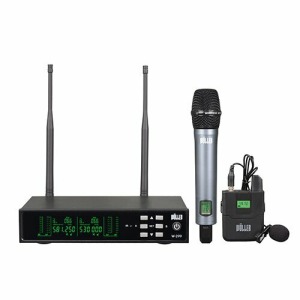 W-299EY WÖLLER UHF 1 El 1 Yaka Çift Kanal 500-590Mhz Telsiz Mikrofon